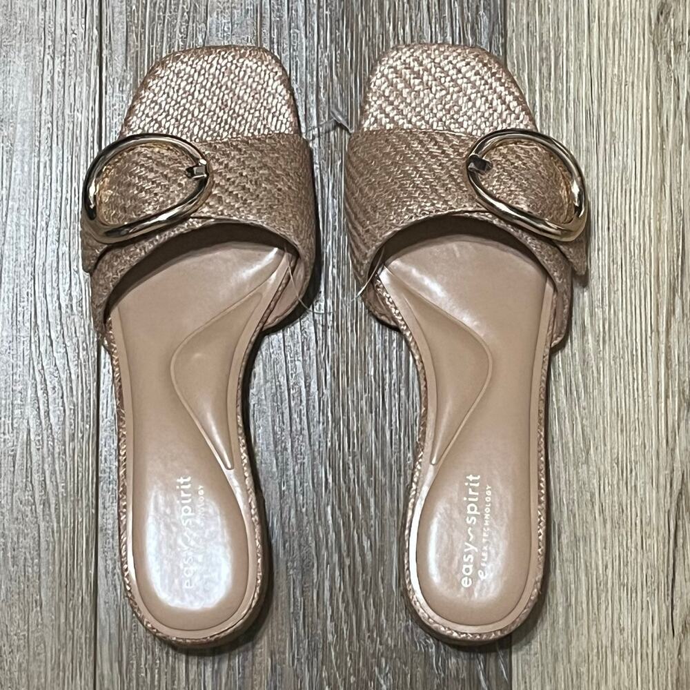 Easy Spirit Women's Roxana eFlex Buckle Block Heel Sandals Size 9M Natural Boho - Picture 2 of 6
